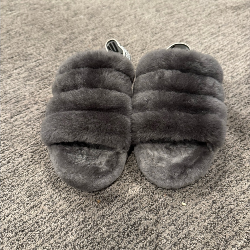 UGG Fluffy Gray Slippers